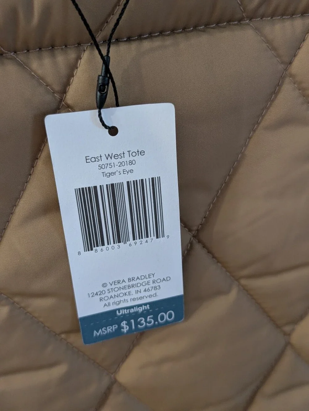 Vera Bradley Tan Tote Bag